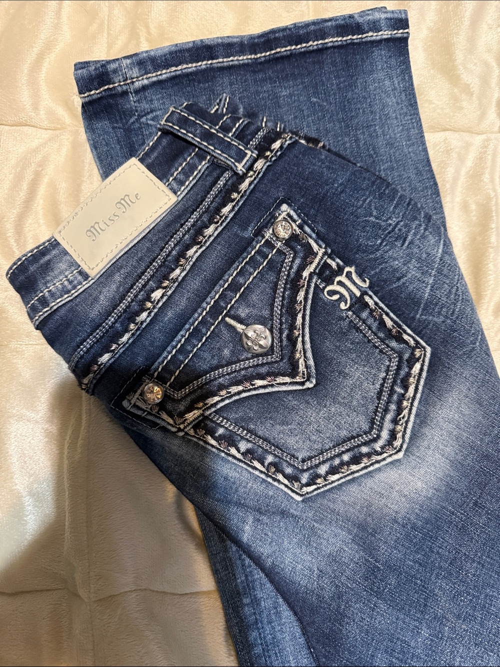 Miss Me Bootcut Jeans with Embellished Back Pocket